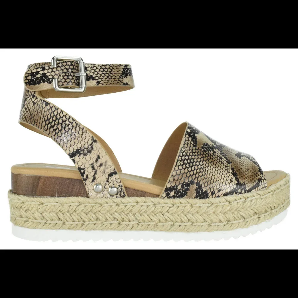 Soda Women Wedge Sandals Ankle Strap Flatform Espadrilles Platform TOPIC python